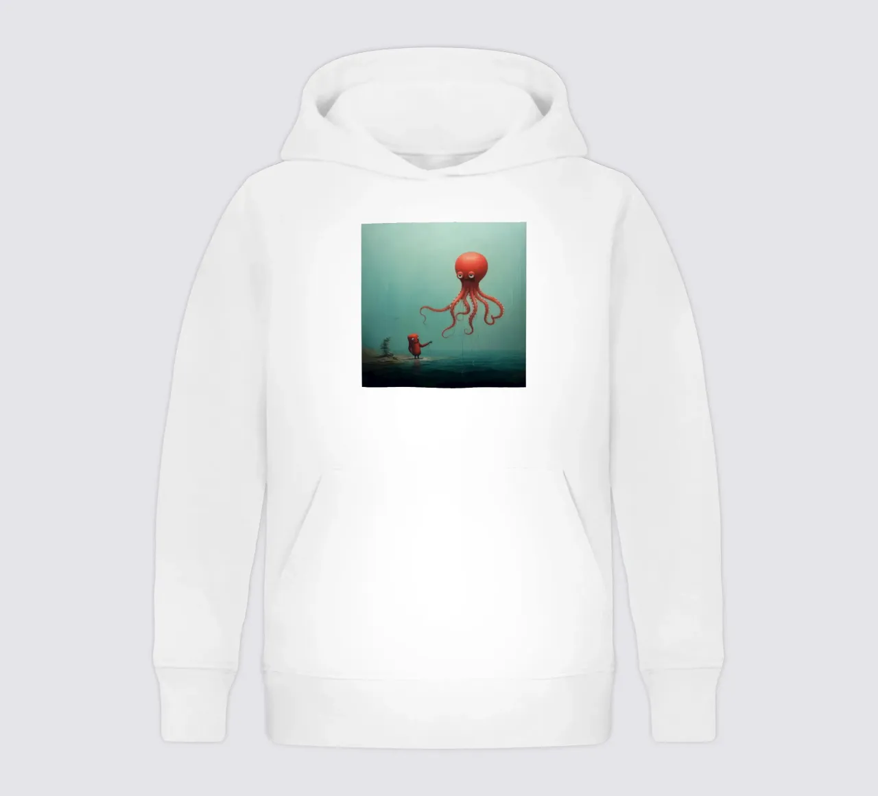 Minimal Octopus 3 kids hoodie by Minimal Animal Art