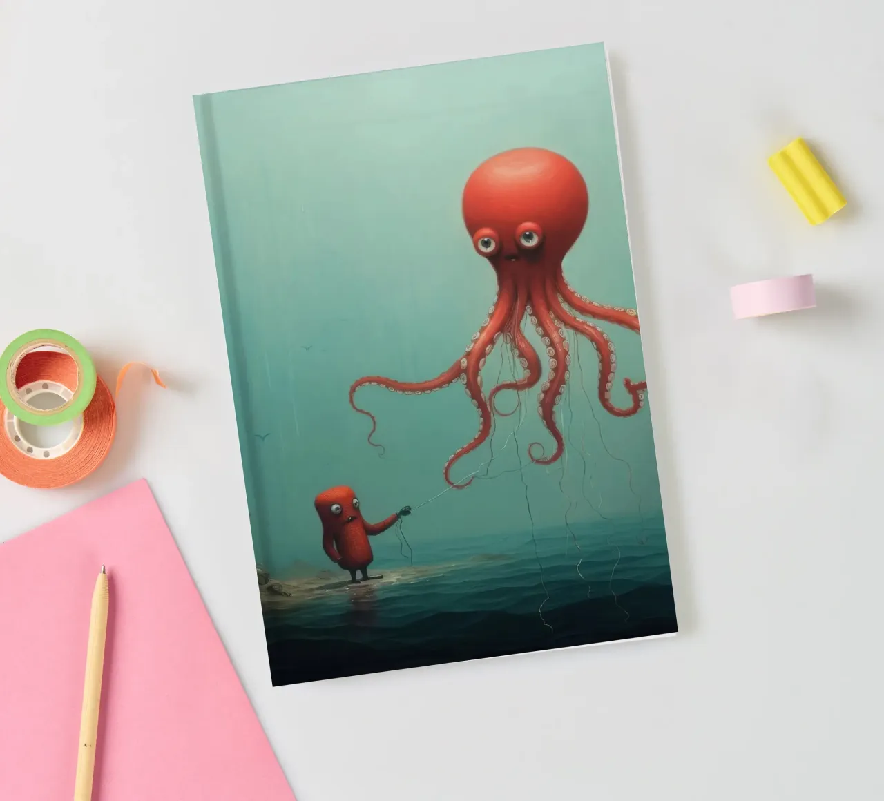 Minimal Octopus 3 notebook by Minimal Animal Art
