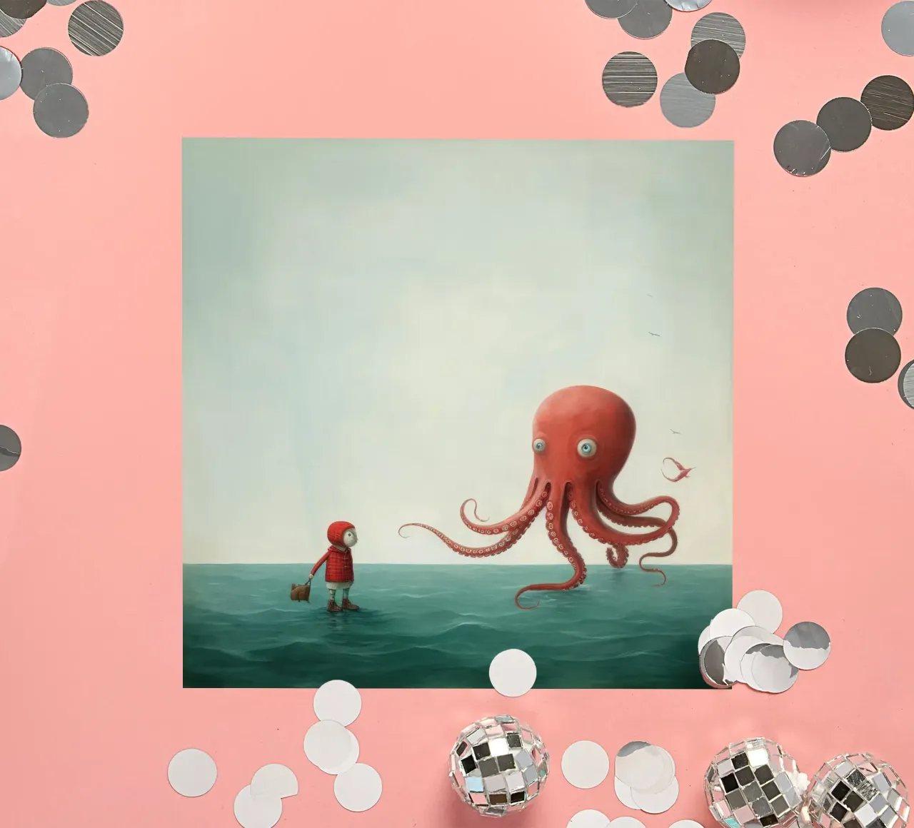 Minimal Octopus 4 sticker by Minimal Animal Art
