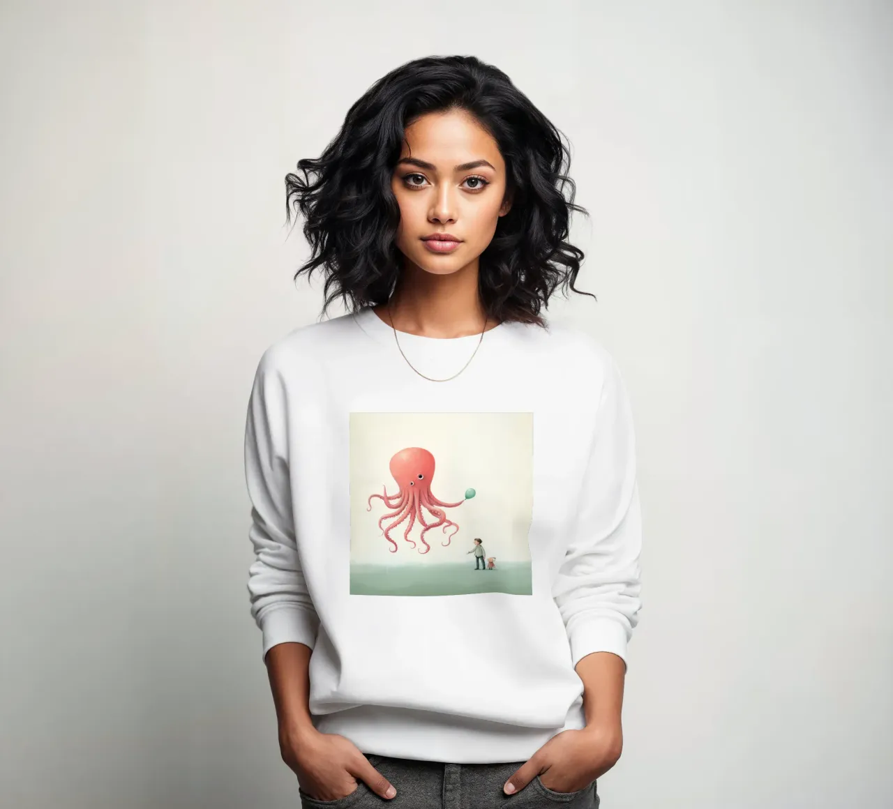 Polpo minimo 1 felpa da Minimal Animal Art