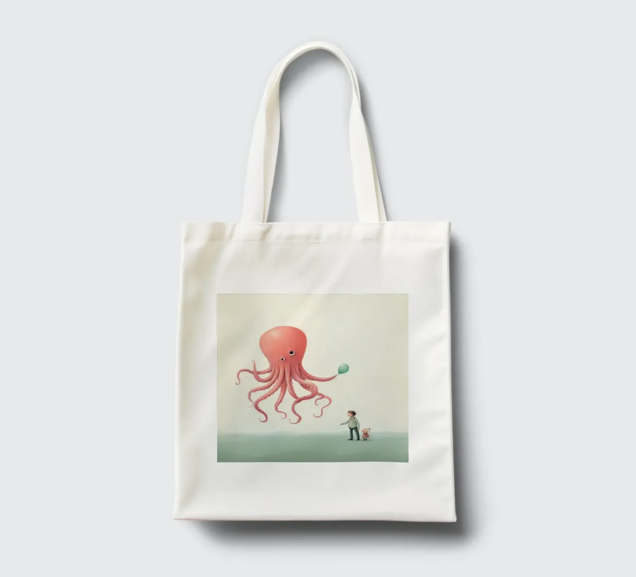 Polpo minimo 1 borsa in juta da Minimal Animal Art