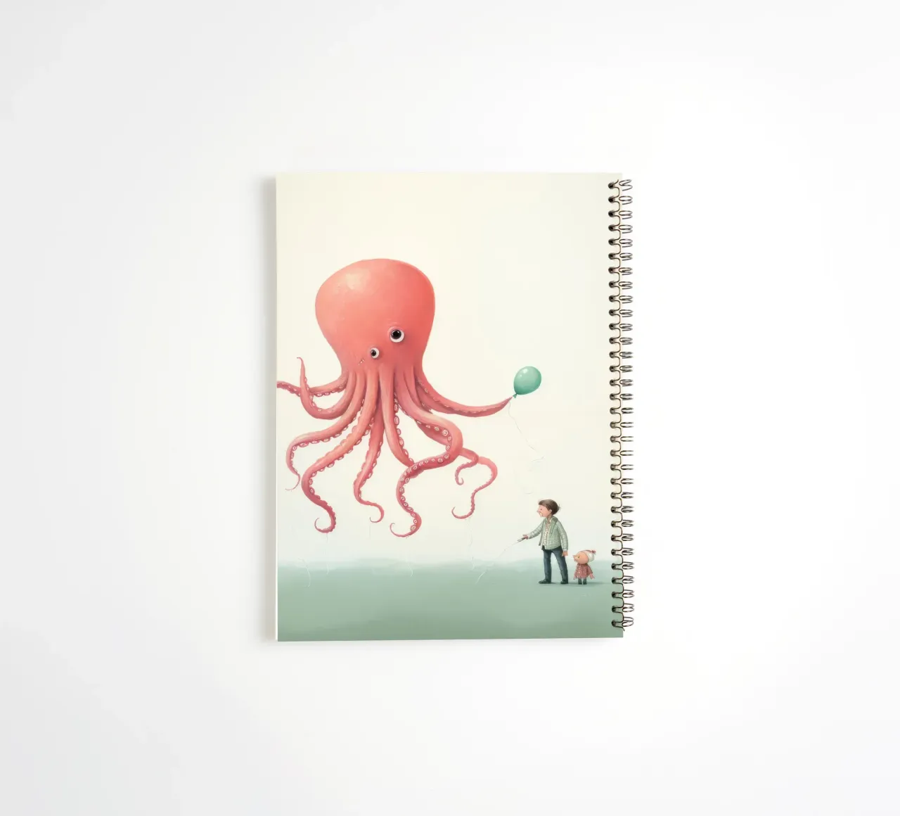 Minimal Octopus 1 spiral notebook by Minimal Animal Art