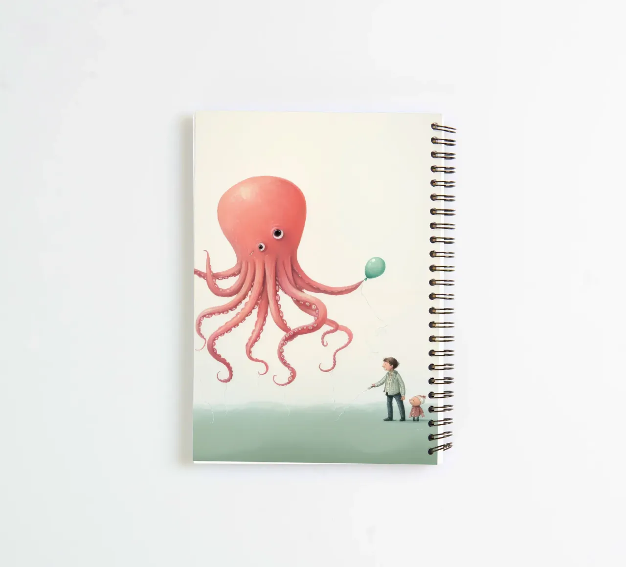 Minimal Octopus 1 spiral notebook by Minimal Animal Art