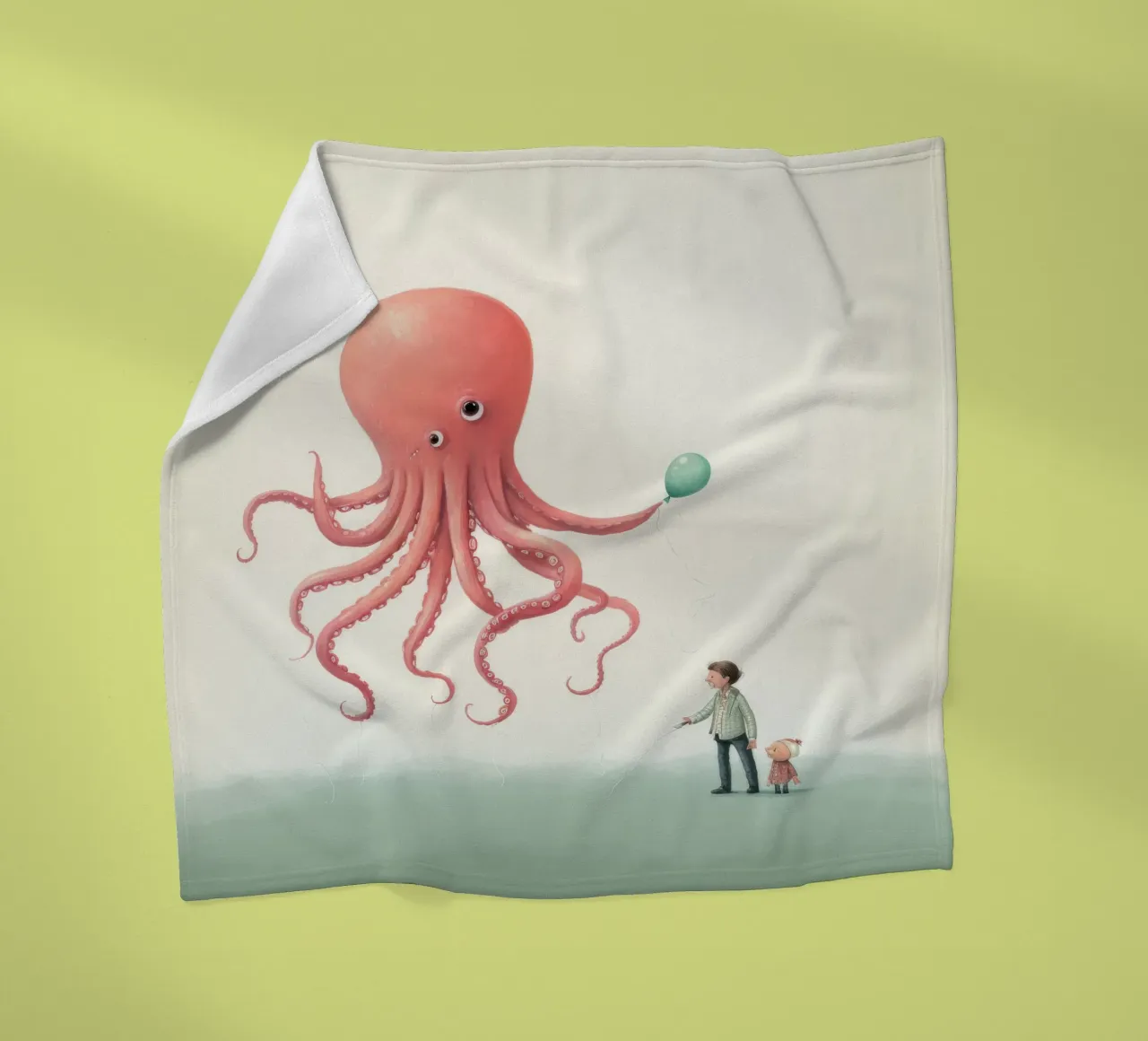 Polpo minimo 1 coperta in pile da Minimal Animal Art