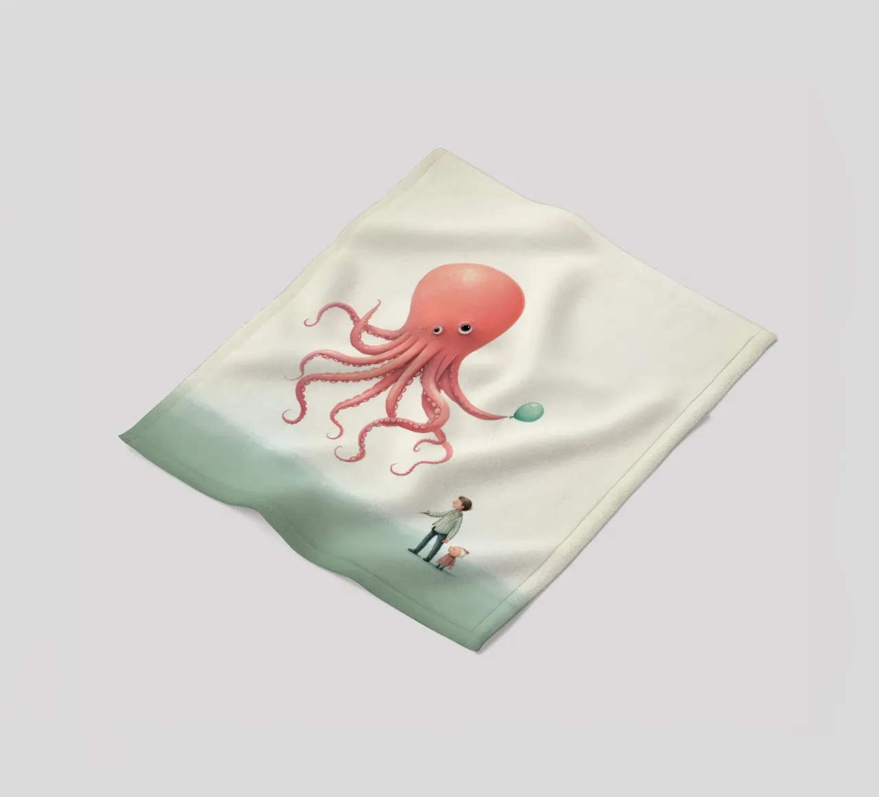 Polpo minimo 1 coperta in pile da Minimal Animal Art