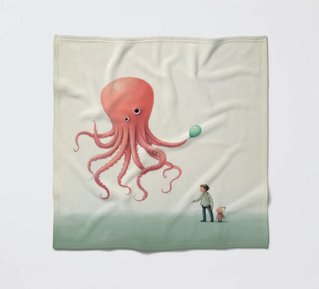 Polpo minimo 1 coperta in pile da Minimal Animal Art