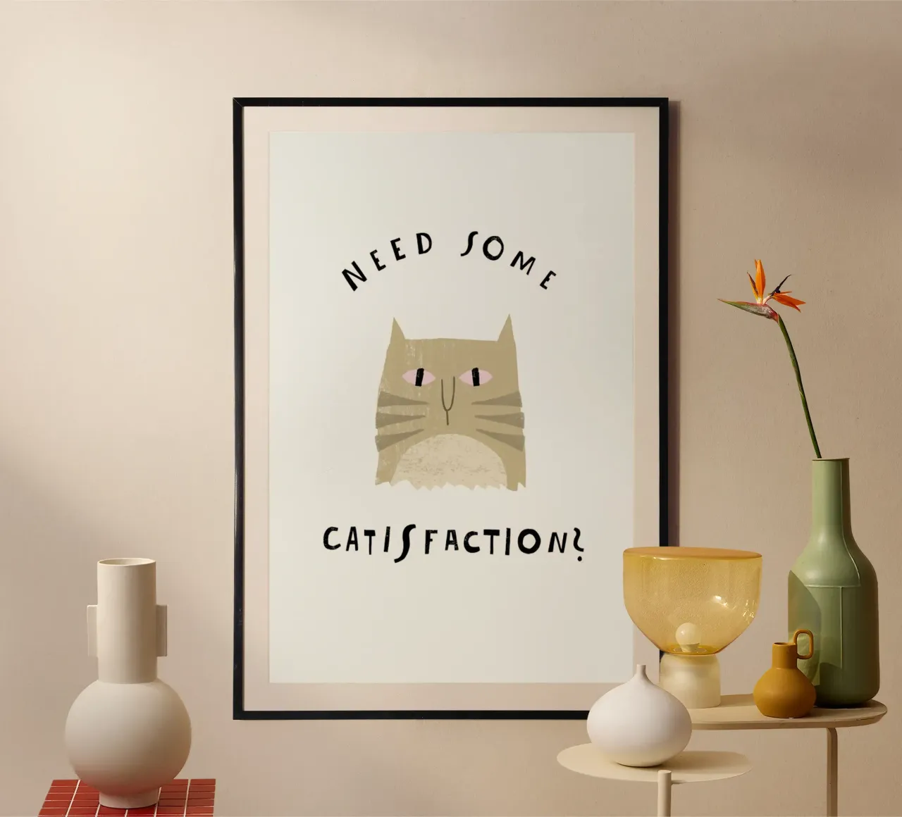 Catisfaction No. 8 poster con telaio in alluminio da typealive