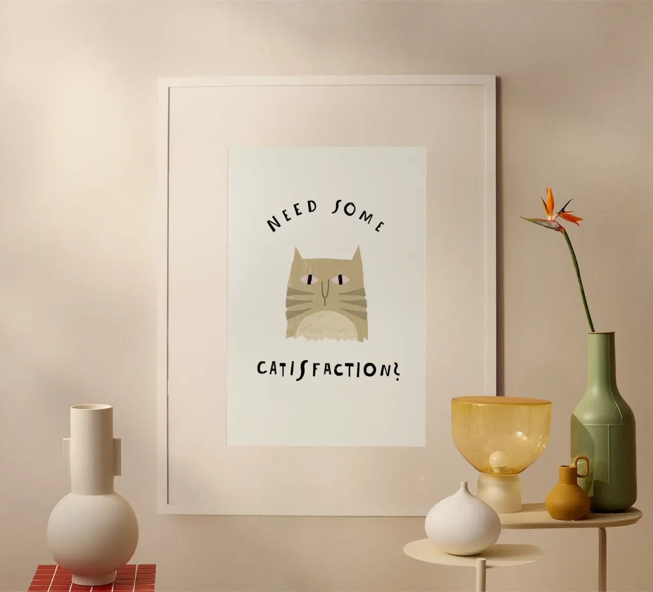 Catisfaction No. 8 poster con telaio in alluminio da typealive