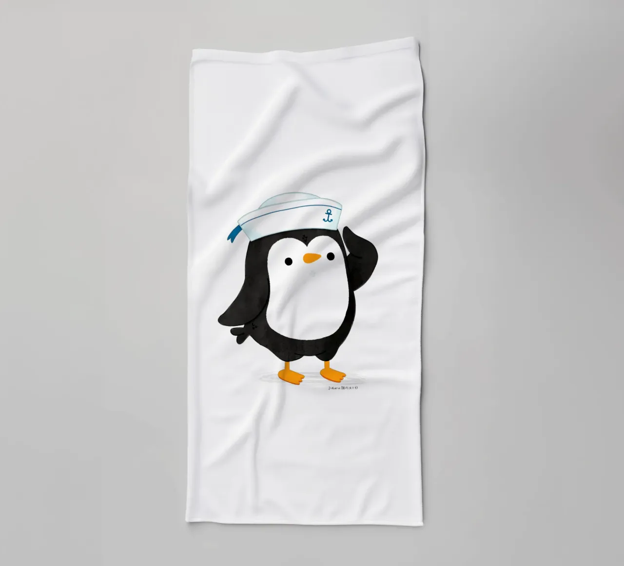 Sailor Penguin towel by julianamotzko