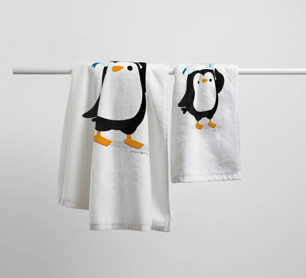 Sailor Penguin towel by julianamotzko