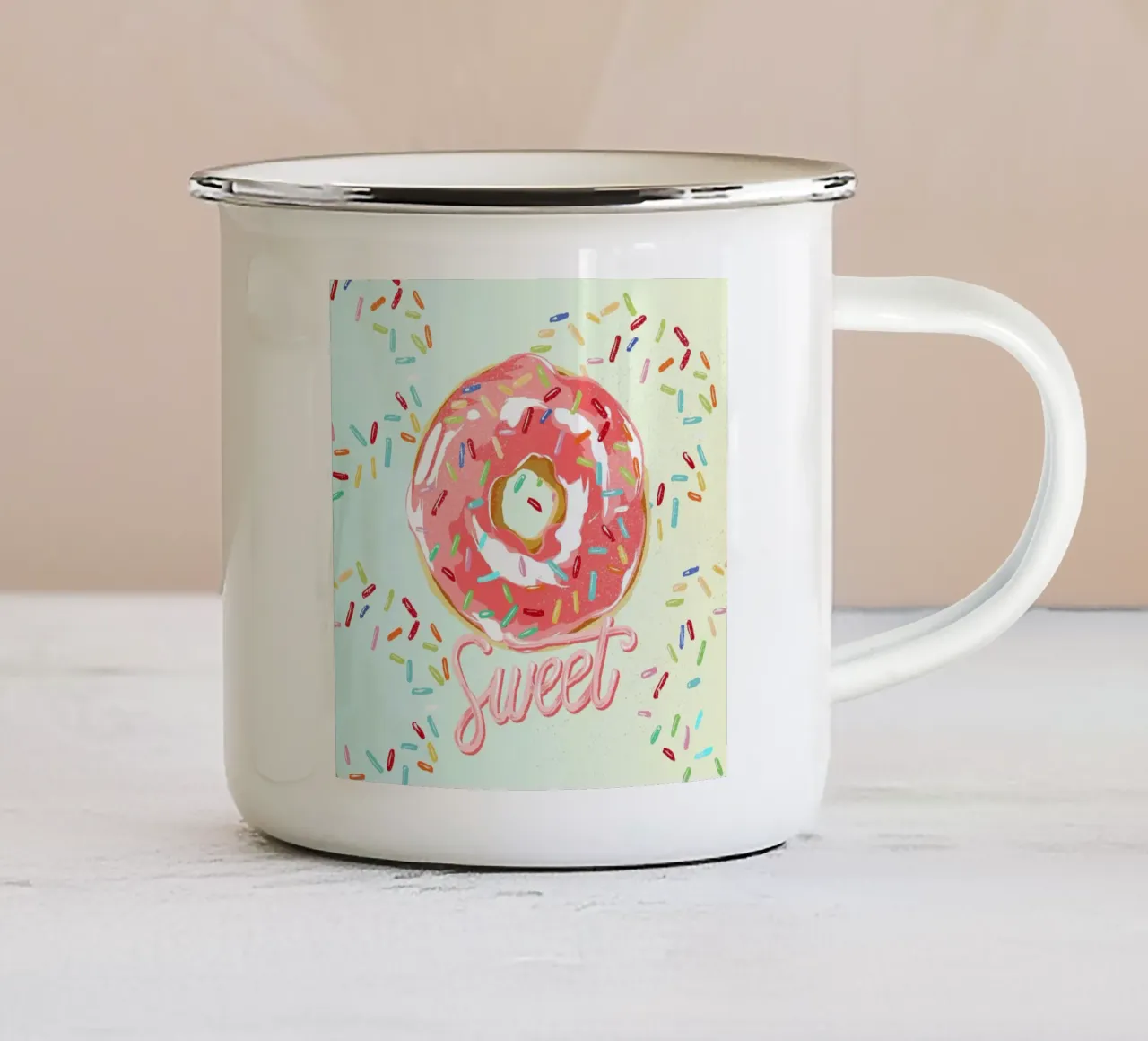 Doughnut tazza in smalto da Kateřina Bažantová