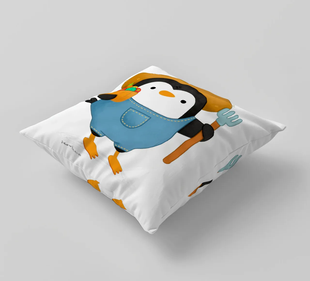 Agricoltore Pinguino cuscino da julianamotzko