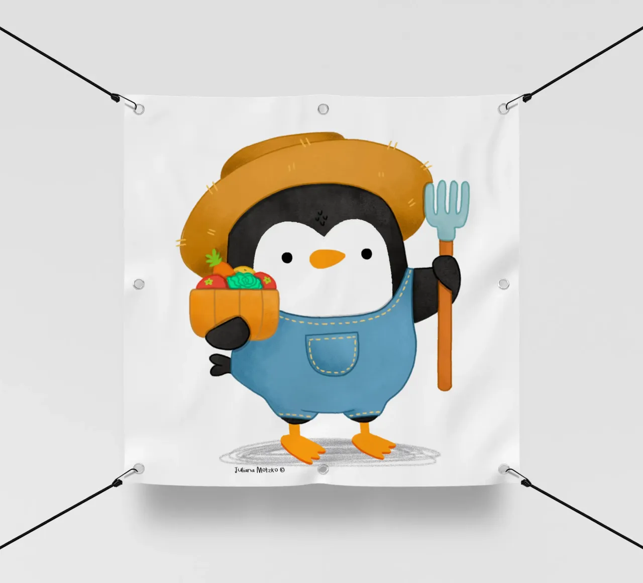 Agricoltore Pinguino telo in pvc da julianamotzko