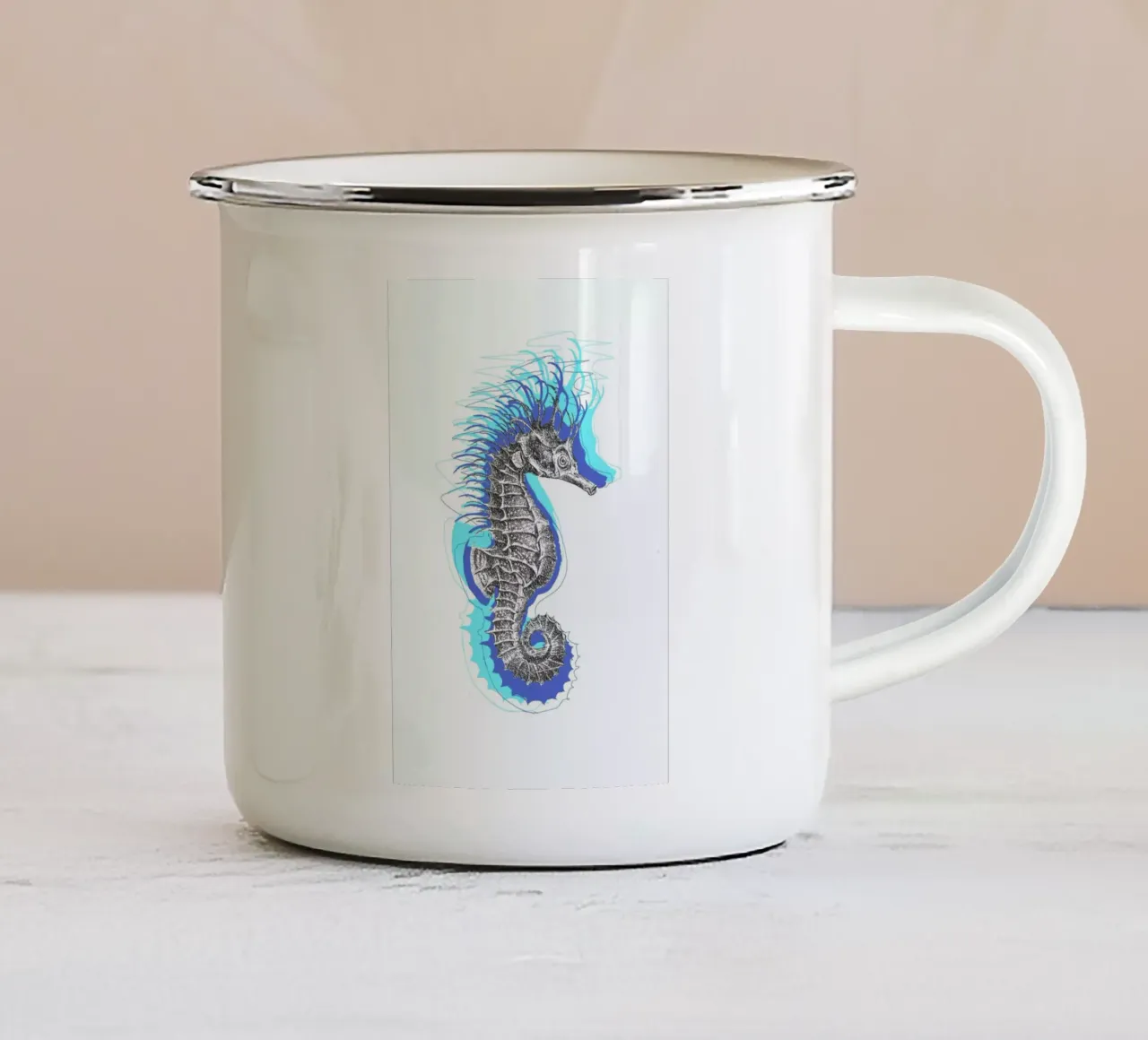Seahorse tazza in smalto da Rococco LA