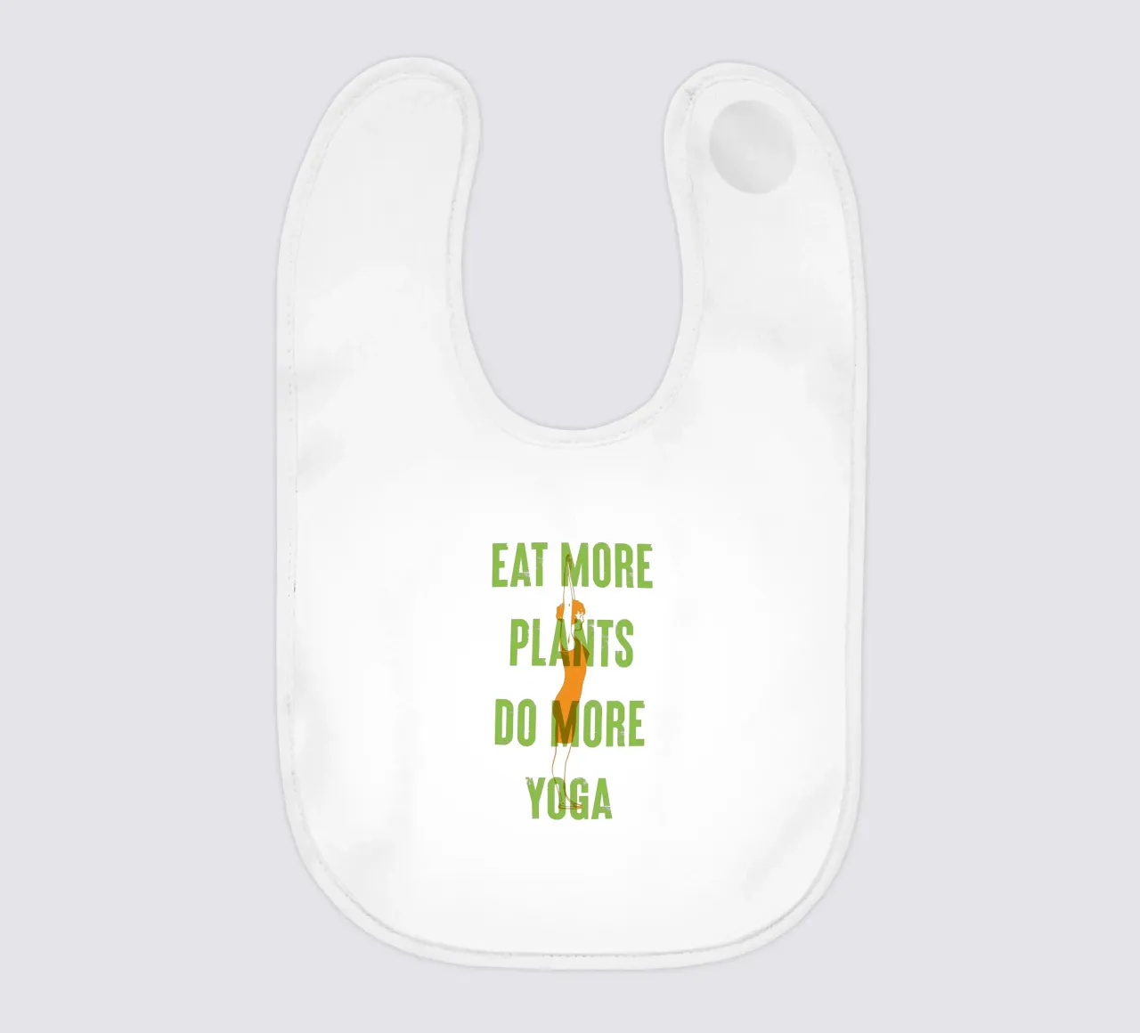 Mangiare più piante, fare più yoga bavaglino da Vintagrafica