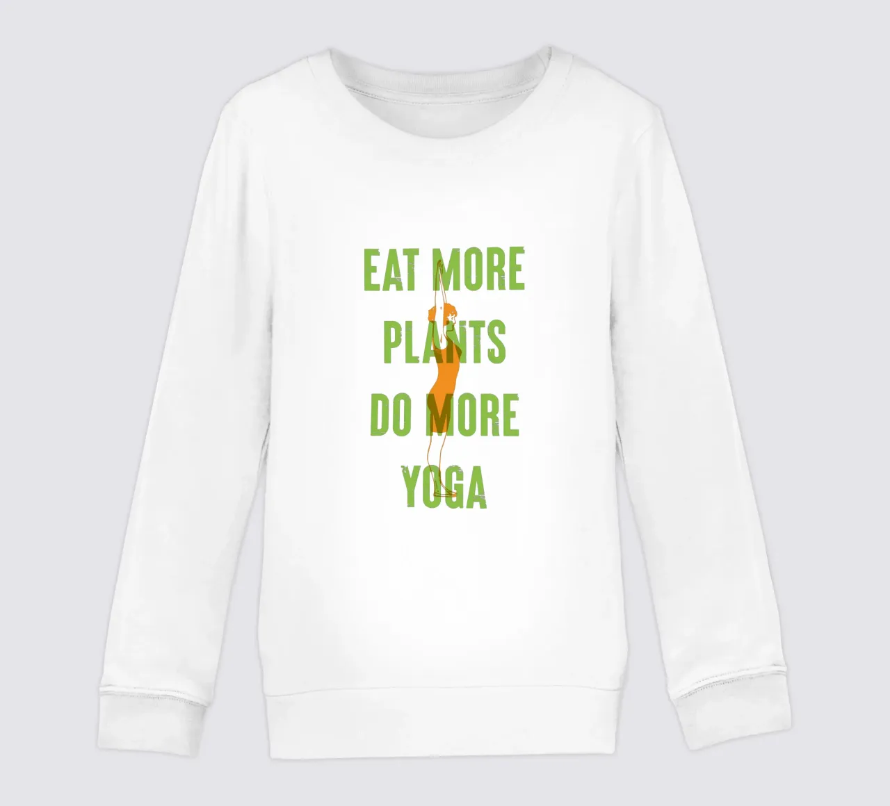Mangiare più piante, fare più yoga felpa bambino da Vintagrafica