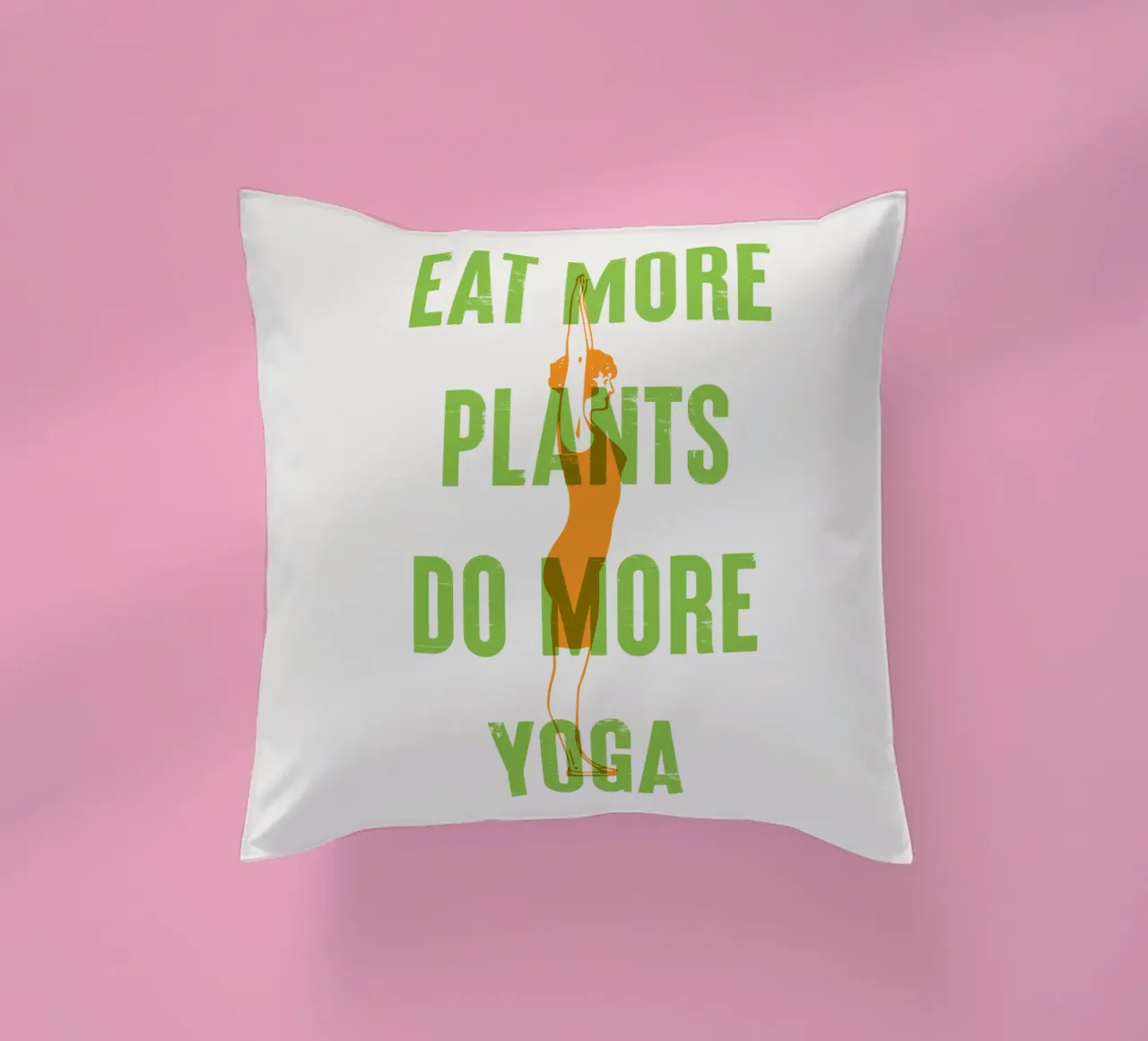 Mangiare più piante, fare più yoga cuscino da Vintagrafica