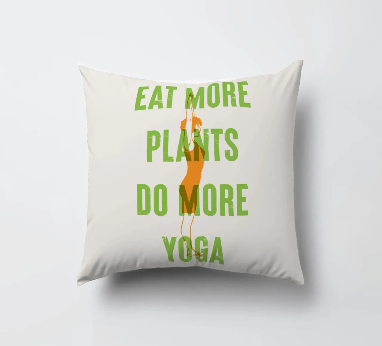 Mangiare più piante, fare più yoga cuscino da Vintagrafica