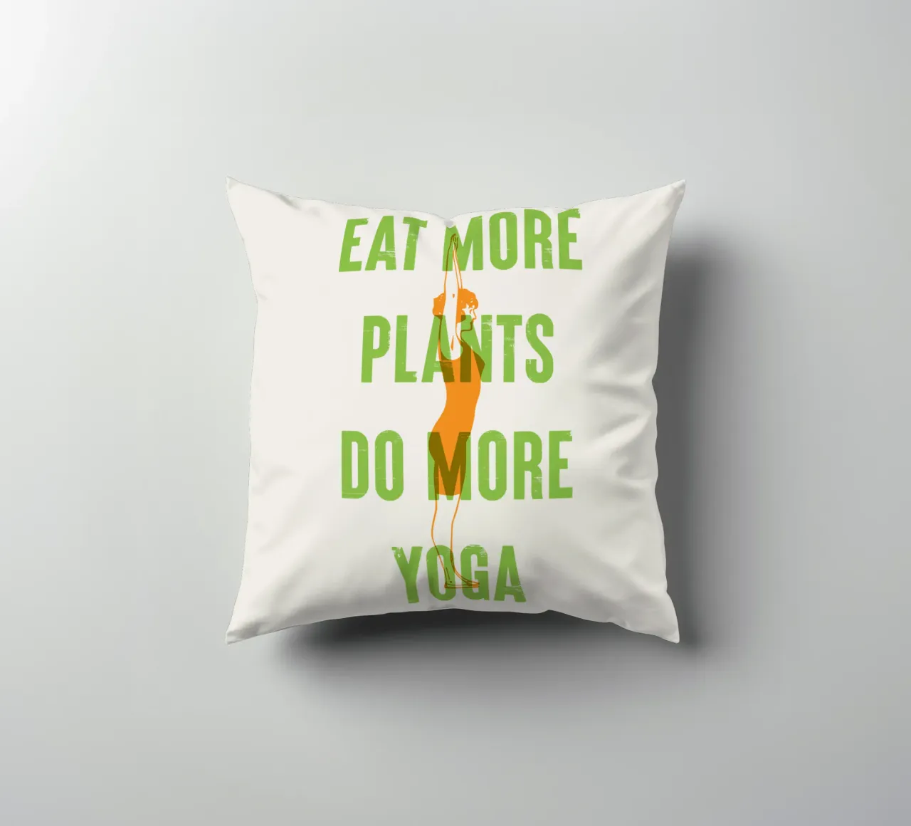 Mangiare più piante, fare più yoga cuscino da Vintagrafica