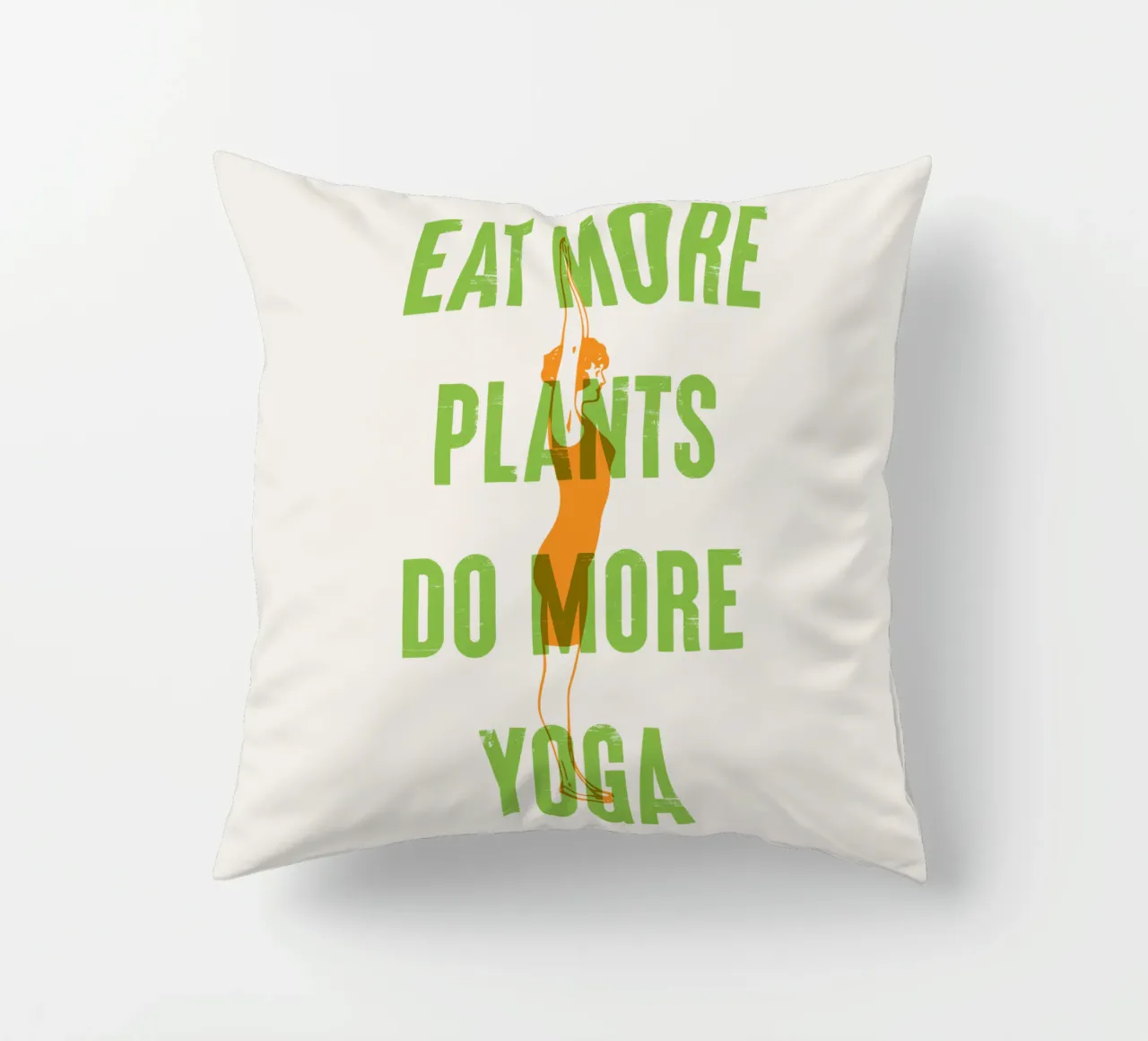 Mangiare più piante, fare più yoga cuscino da Vintagrafica