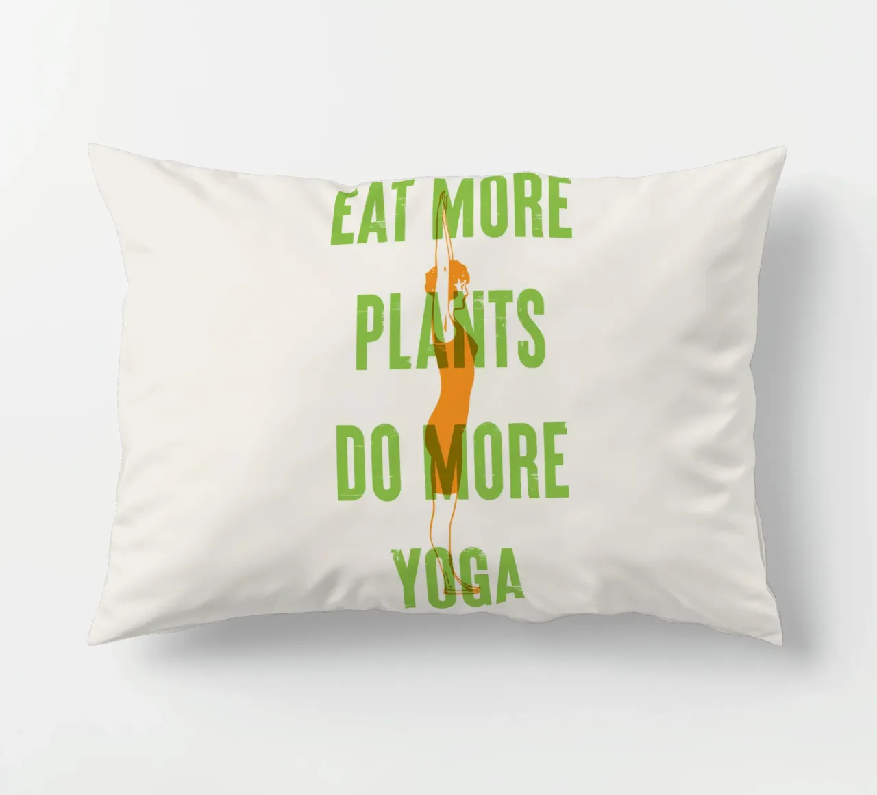 Mangiare più piante, fare più yoga cuscino da Vintagrafica