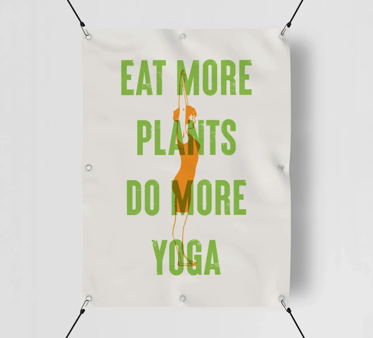 Mangiare più piante, fare più yoga telo in pvc da Vintagrafica
