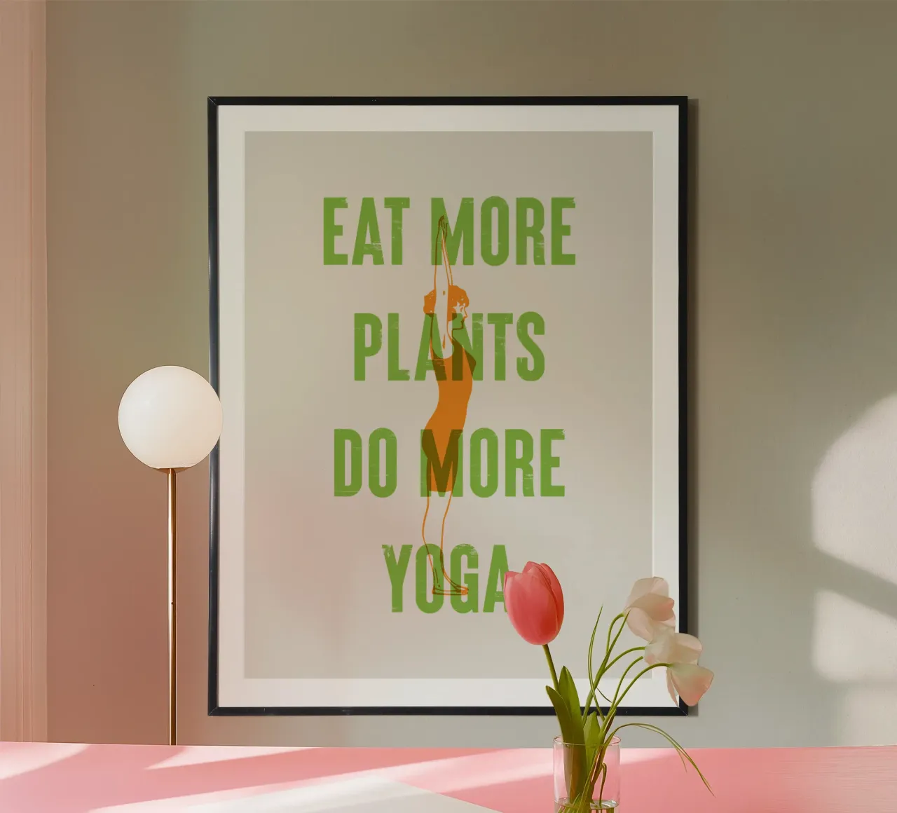 Mangiare più piante, fare più yoga carta hahnemühle da Vintagrafica