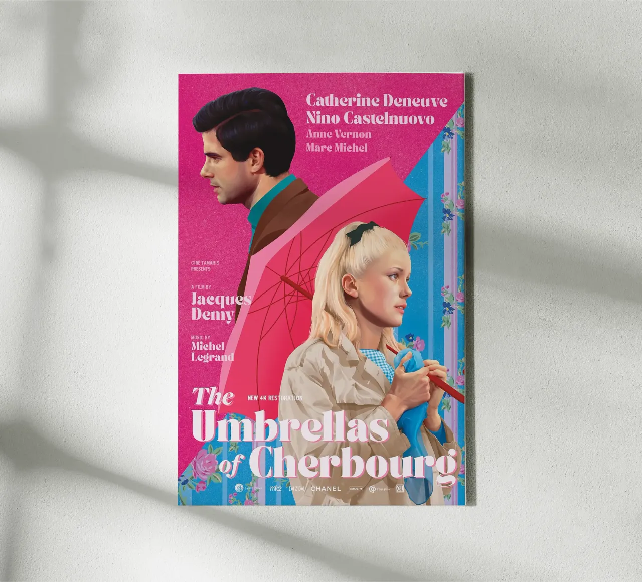 The Umbrellas of Cherbourg Movie tela con Cornice a cassetta da Attaboy Dsgn
