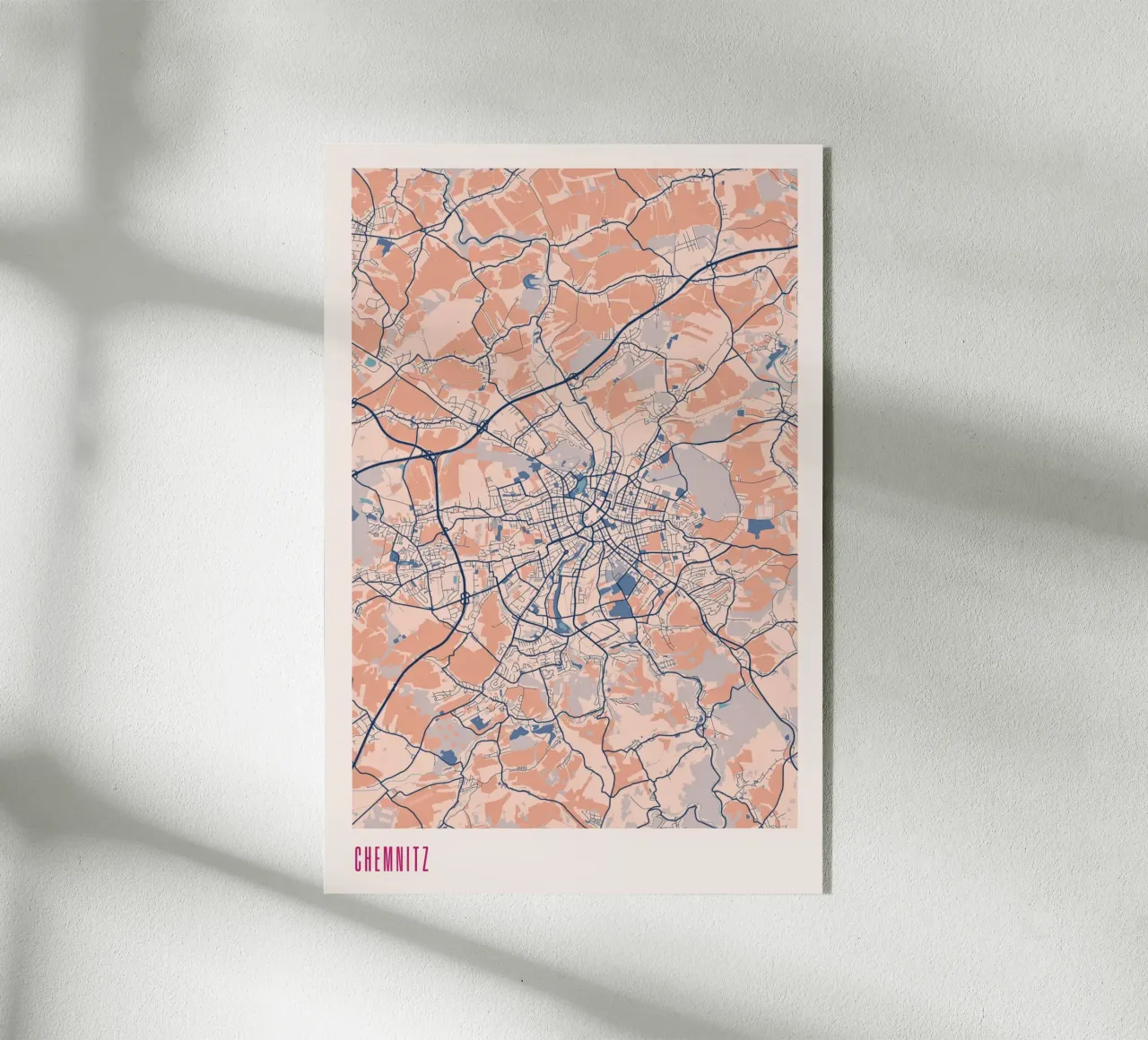 Mappa della città di Chemnitz plexiglass da MOOODZART