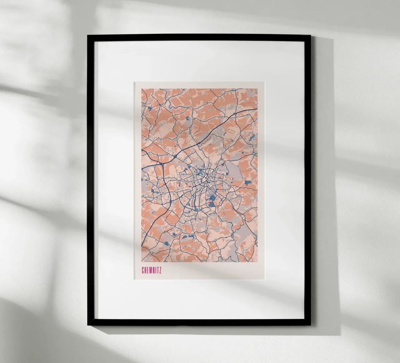 Mappa della città di Chemnitz carta hahnemühle da MOOODZART