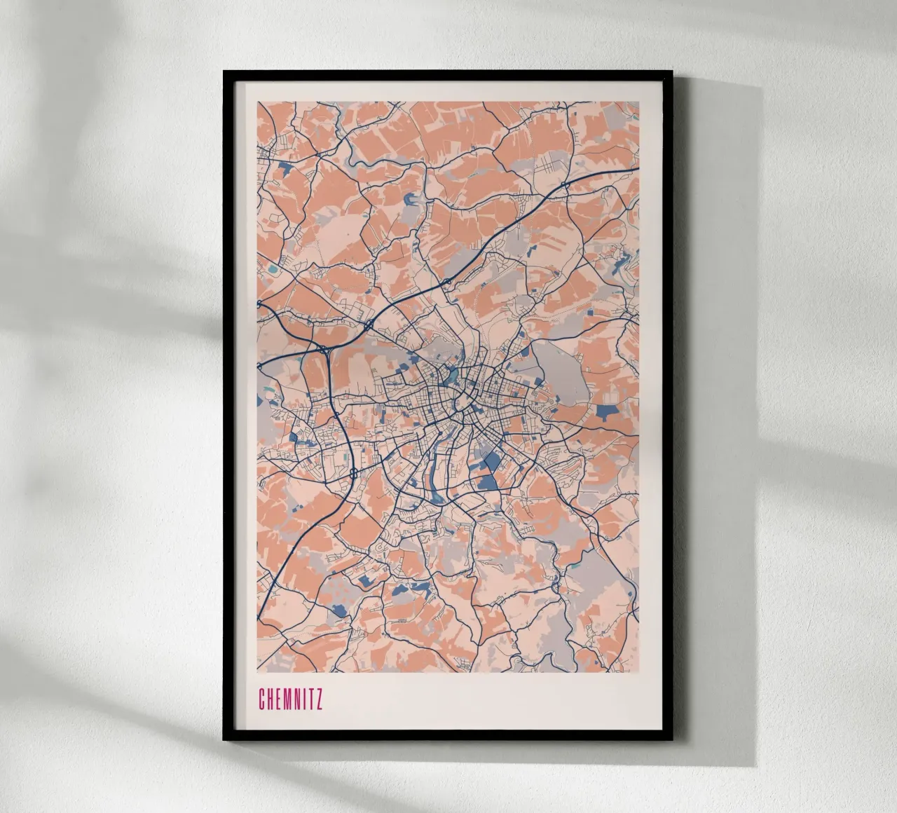 Mappa della città di Chemnitz carta hahnemühle da MOOODZART