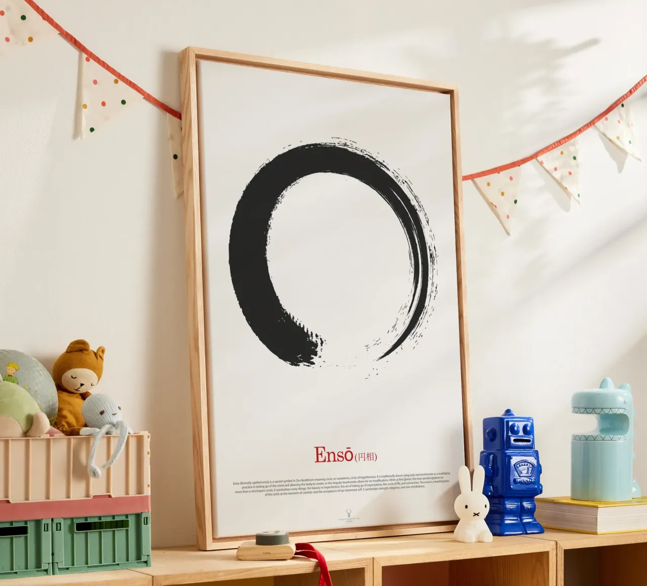 Enso Circle Meditation Wall Art Poster 円相 Karma Meditation canvas with Floater frame by Chagatai Art