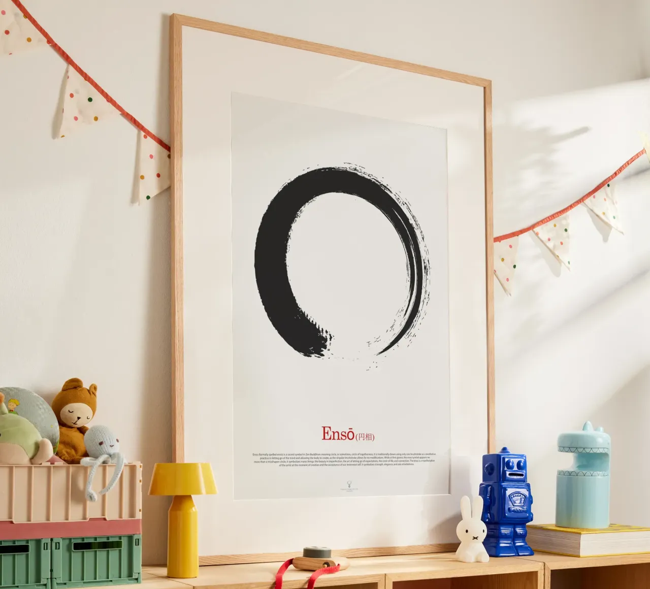 Enso Circle Meditation Wall Art Poster 円相 Karma Meditazione poster con telaio in plastica da Chagatai Art