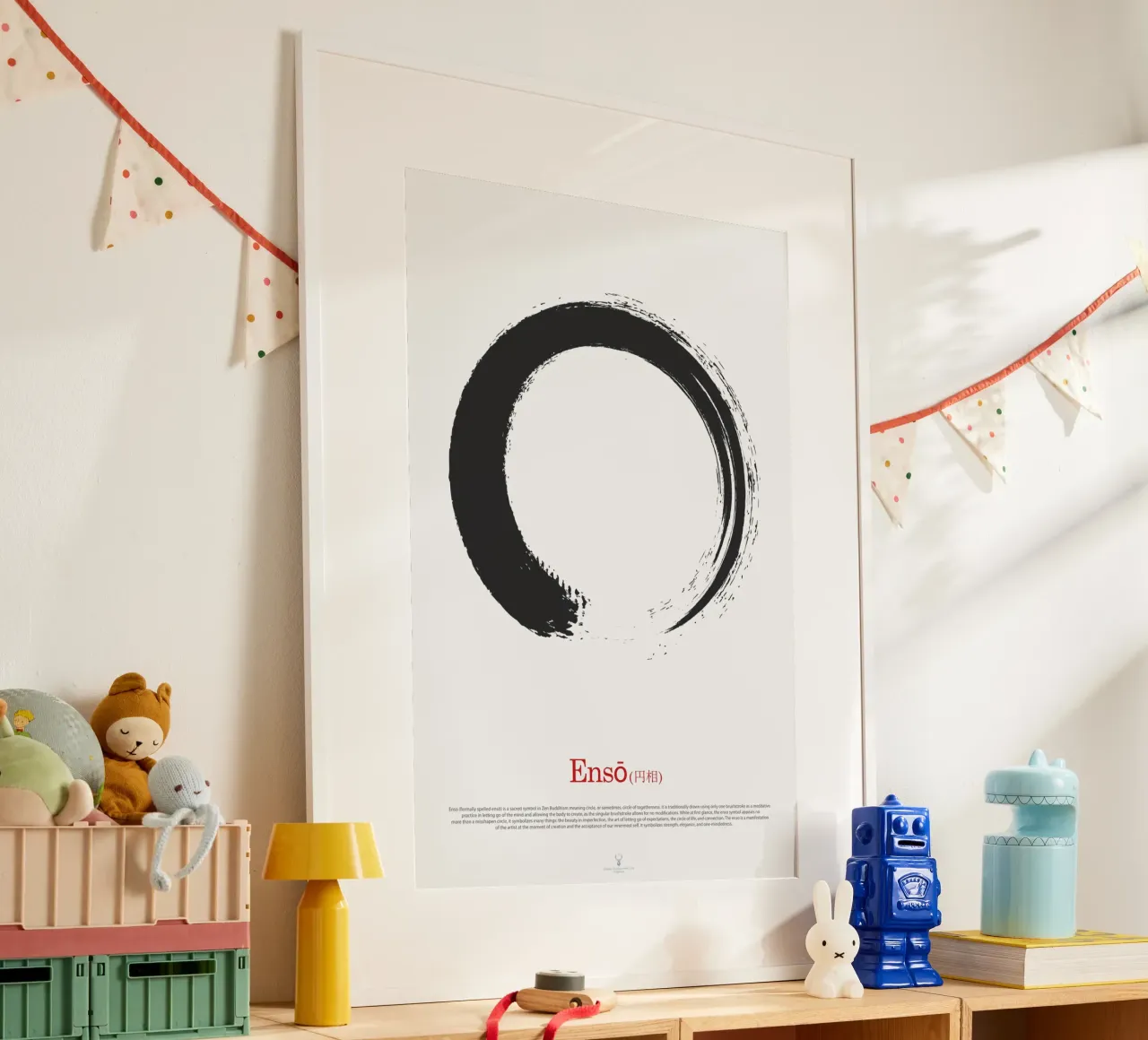 Enso Circle Meditation Wall Art Poster 円相 Karma Meditazione poster con telaio in plastica da Chagatai Art