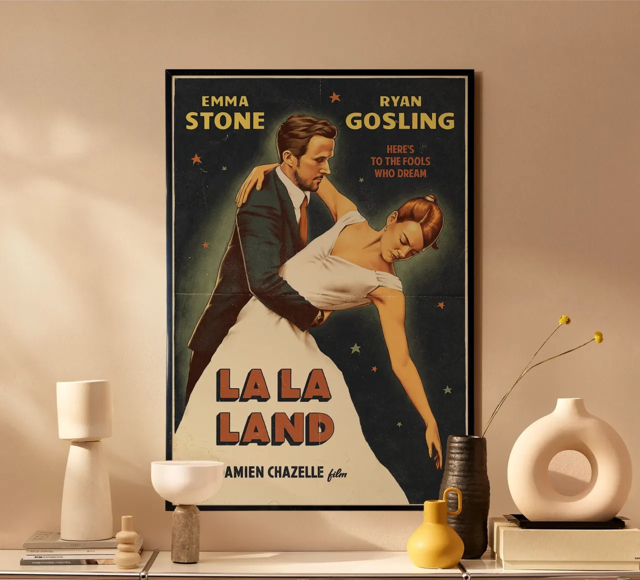 La La Land Movie poster met kunststof frame van Attaboy Dsgn