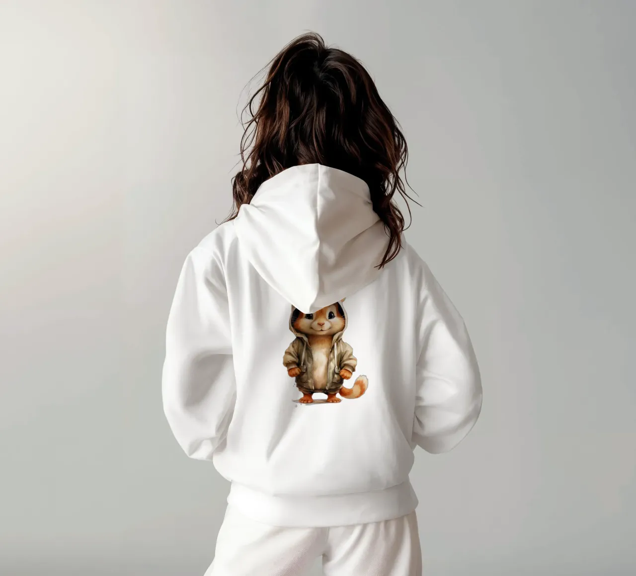 Cartone animato acquerello Chipmunk in felpa con cappuccio felpa con cappuccio da Animal Portraits