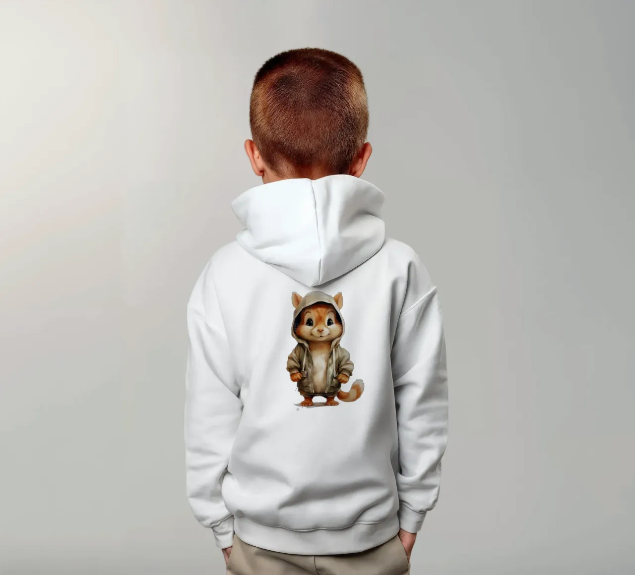 Cartone animato acquerello Chipmunk in felpa con cappuccio felpa bambino con cappuccio da Animal Portraits