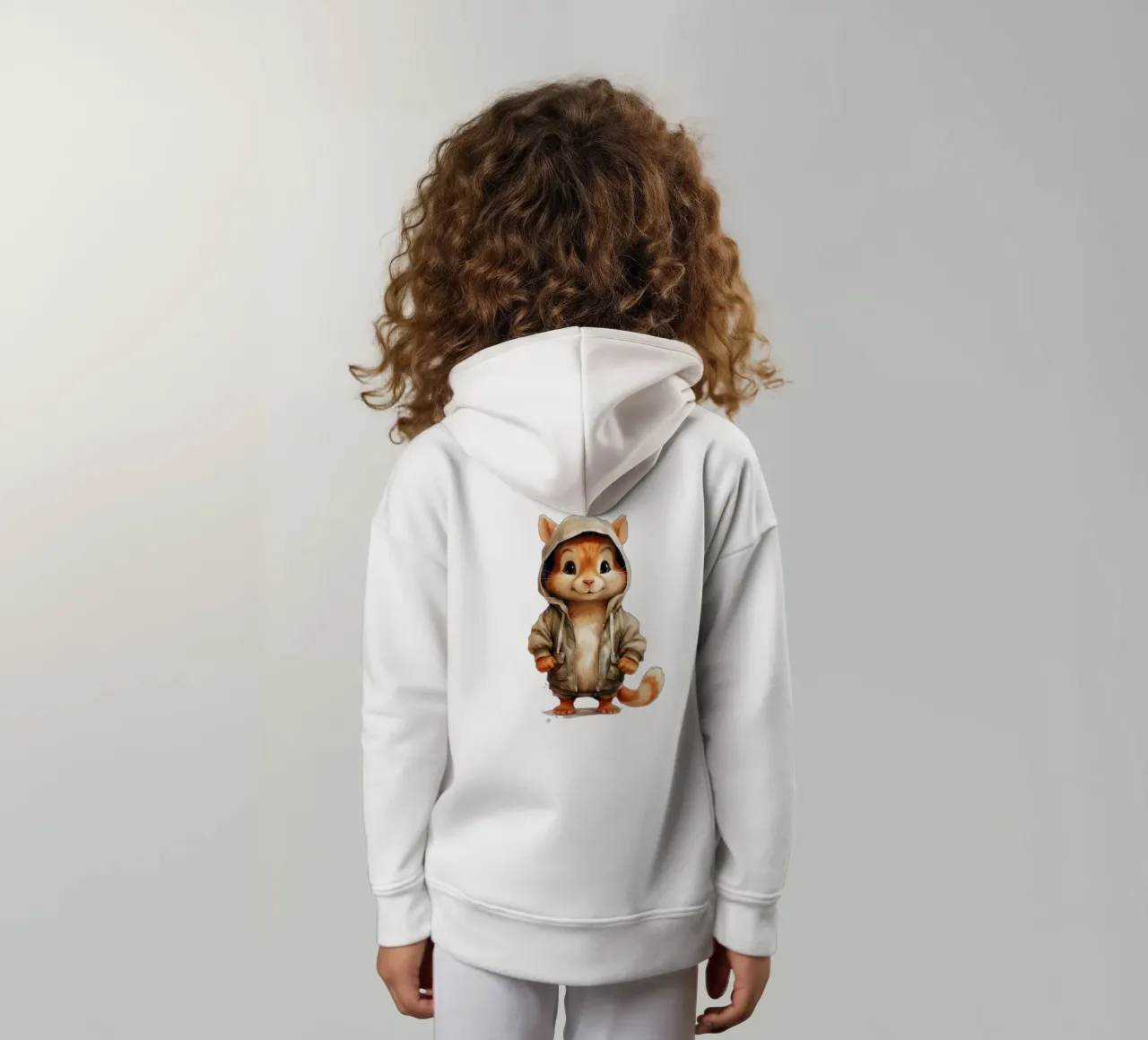 Cartone animato acquerello Chipmunk in felpa con cappuccio felpa bambino con cappuccio da Animal Portraits