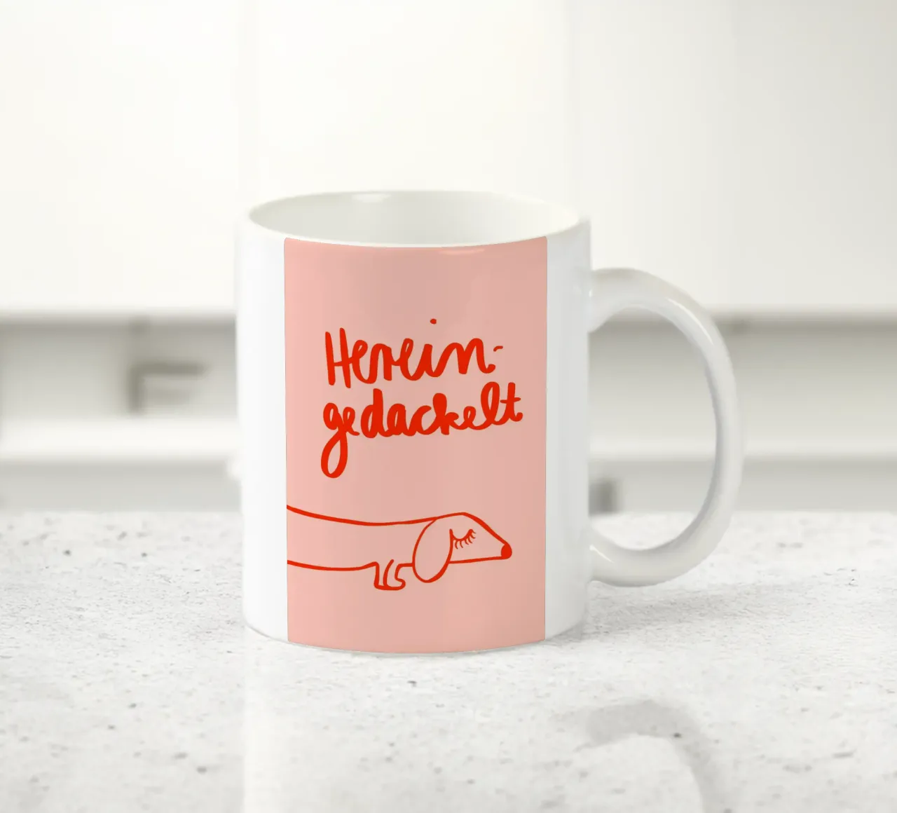 Hereingedackelt Keramik Tasse von Hej Ibiza by Ute Arnold