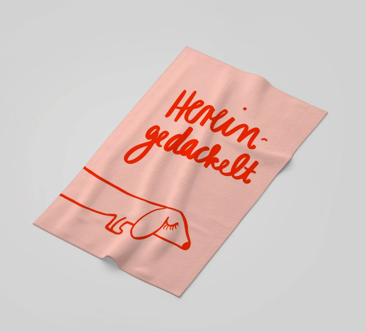 Hereingedackelt beach towel by Hej Ibiza by Ute Arnold