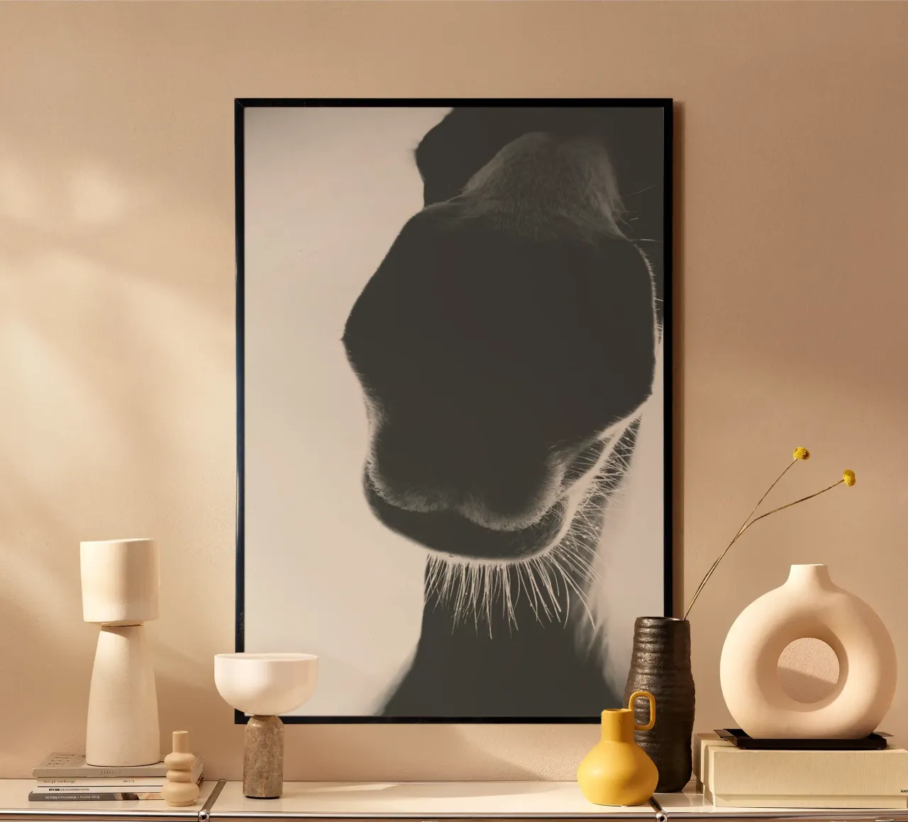 A Horse of Course No.1 poster con telaio in legno da treechild