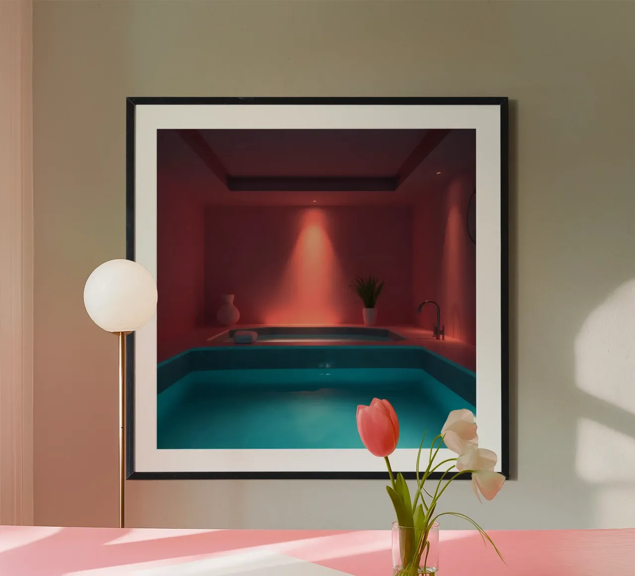 Rilassare un interno con l'atmosfera dell'illuminazione ambientale carta hahnemühle da DesignDoodle