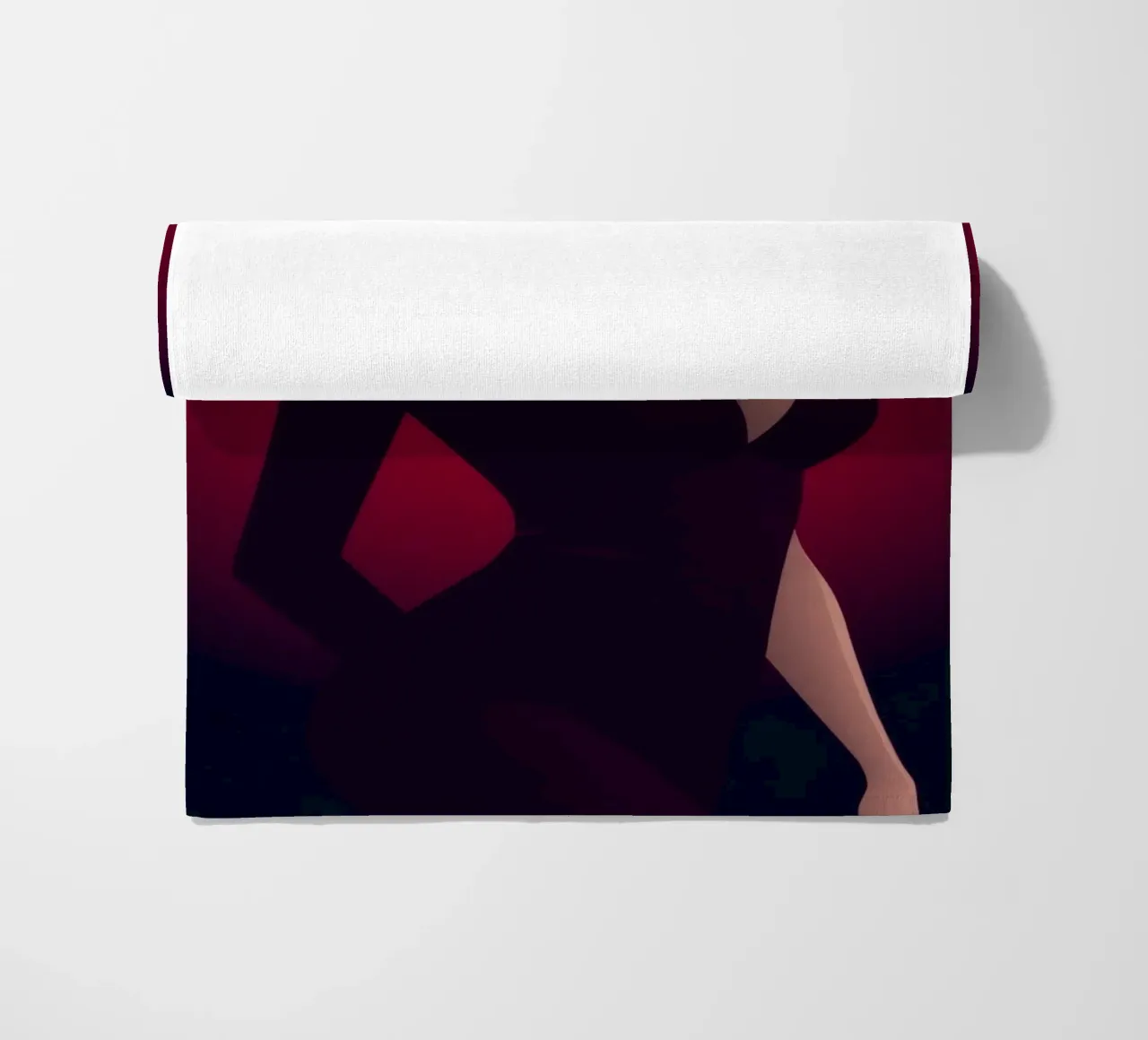Donna elegante in un elegante abito nero posa telo mare da DesignDoodle