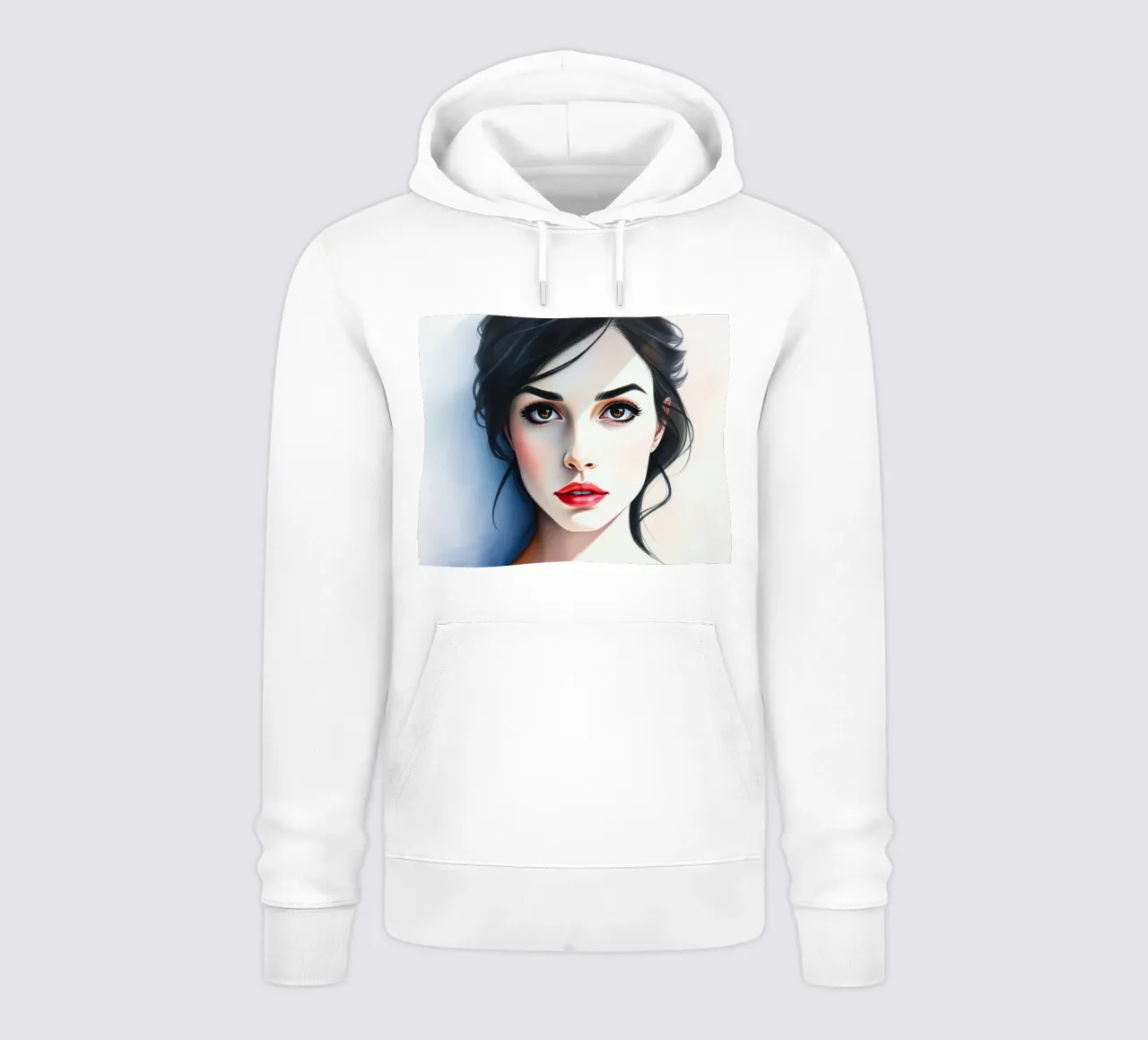 Hermoso retrato de una mujer joven con ojos cautivadores sudadera con capucha de DesignDoodle