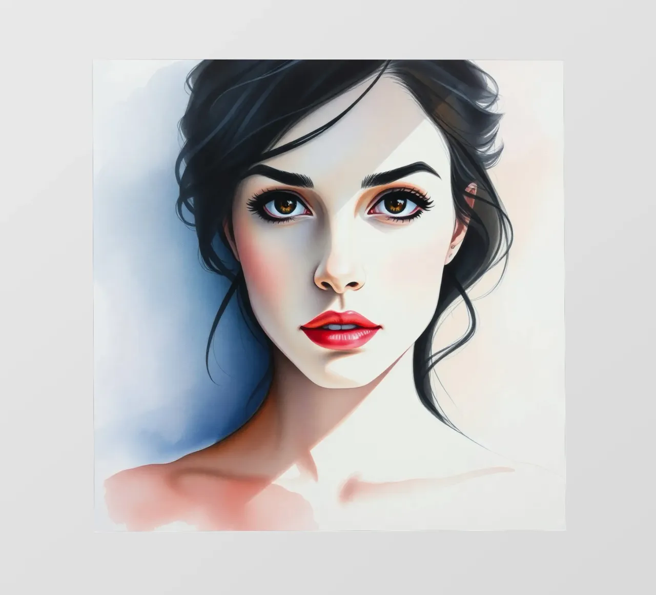 Beautiful portrait of a young woman with captivating eyes backlit film by DesignDoodle