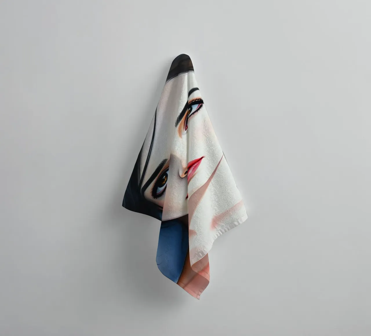 Beau portrait d'une jeune femme aux yeux captivants serviette de bain de DesignDoodle