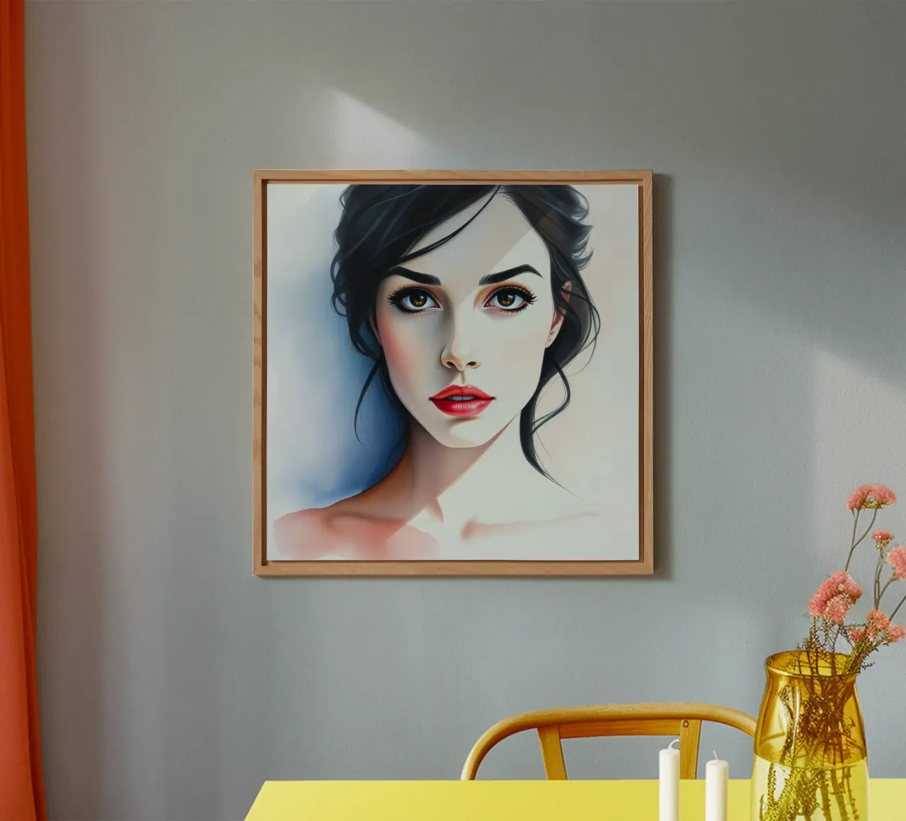 Beau portrait d'une jeune femme aux yeux captivants panneau forex de DesignDoodle