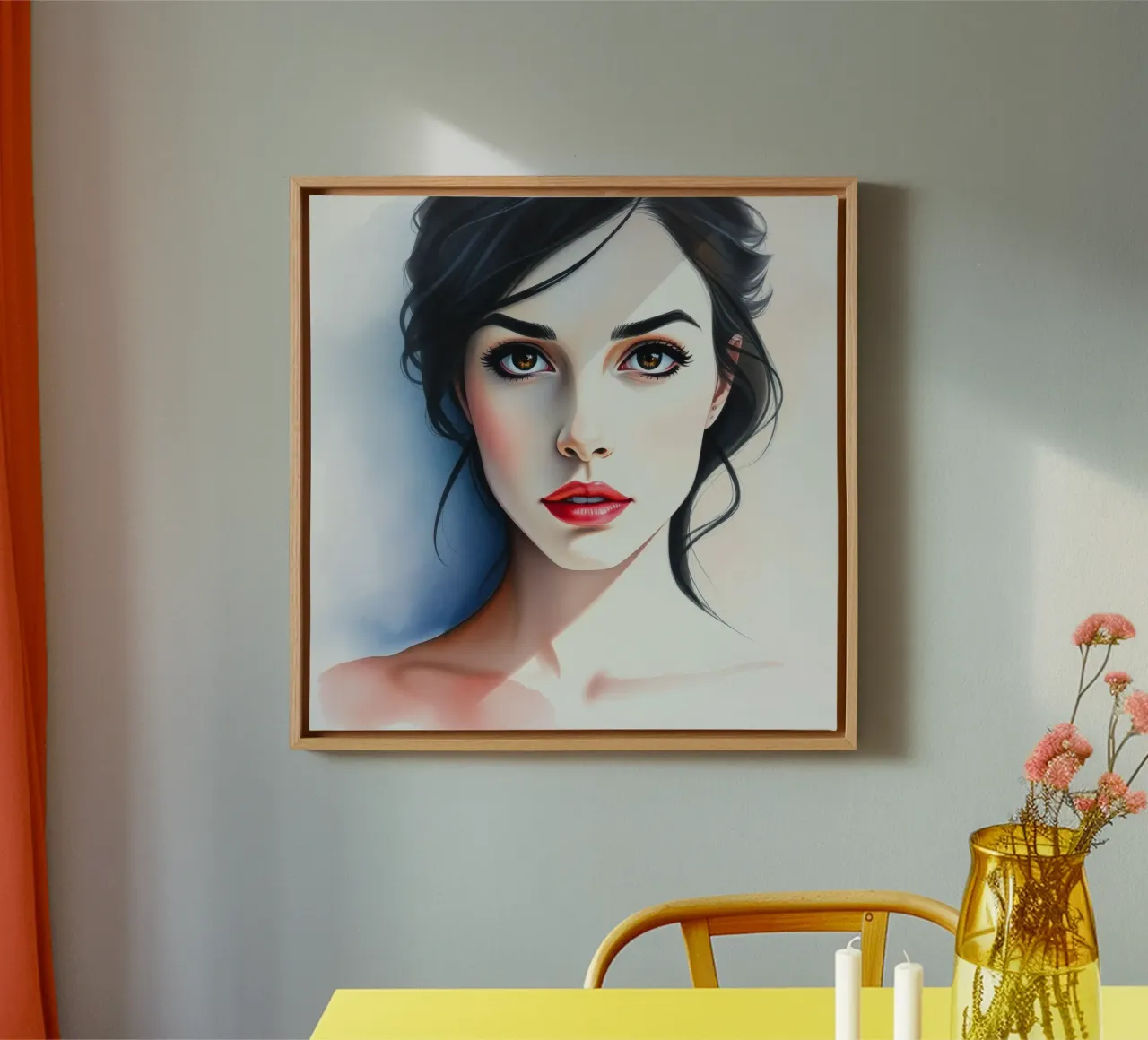 Mooi portret van een jonge vrouw met fascinerende ogen canvas van DesignDoodle