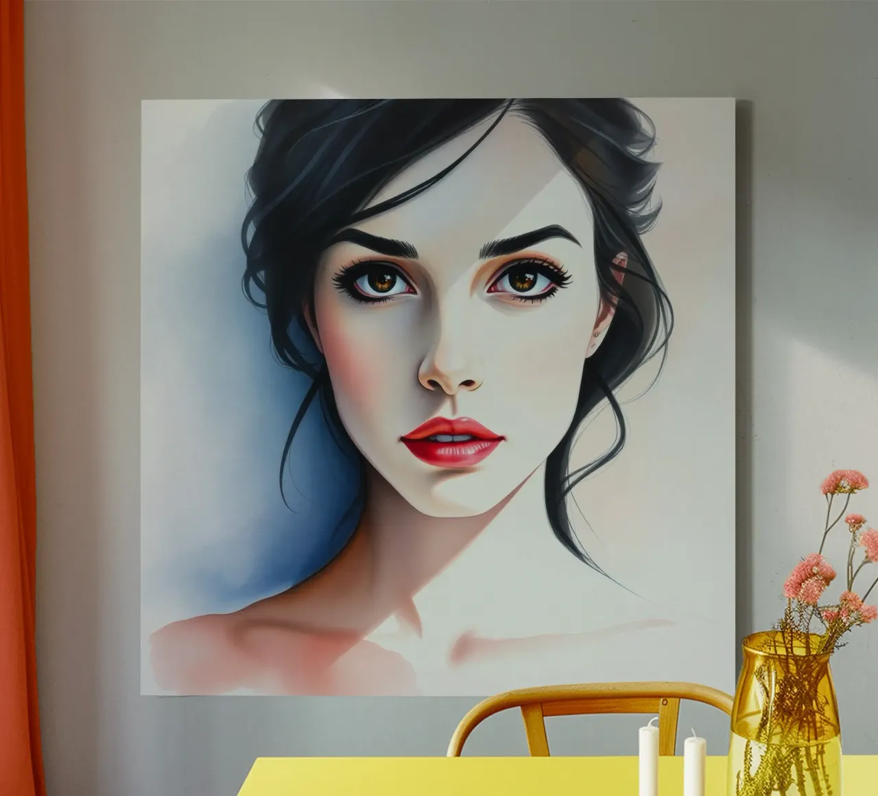 Mooi portret van een jonge vrouw met fascinerende ogen canvas van DesignDoodle