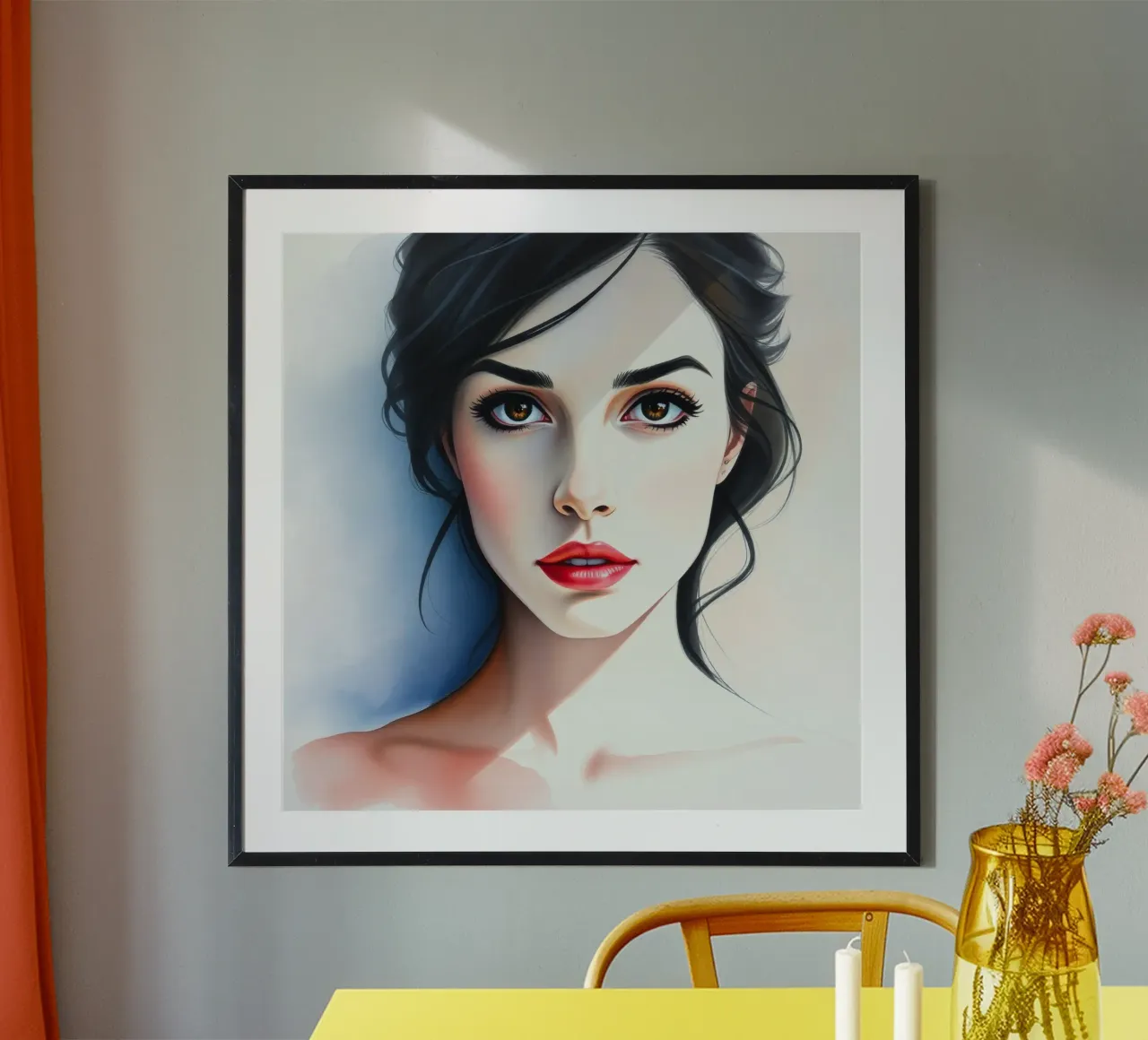 Mooi portret van een jonge vrouw met fascinerende ogen hahnemühle van DesignDoodle